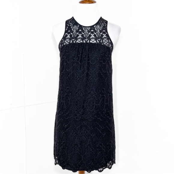 Joie Black Floral Scroll Lace Sleeveless LBD Sheath Mini Cocktail Dress - Picture 12 of 14